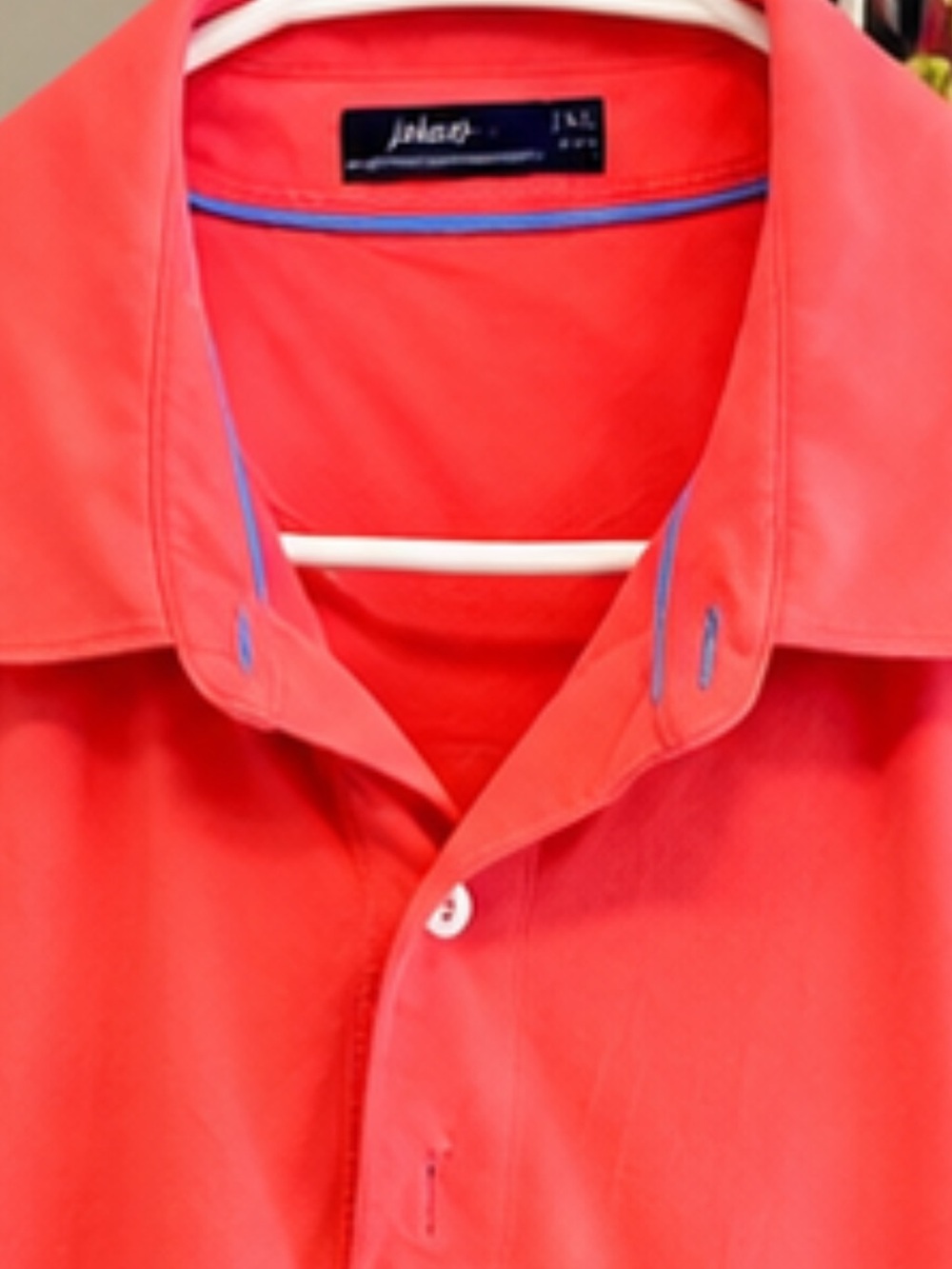 johnnie-O Coral Red Casual Button-Down Shirt